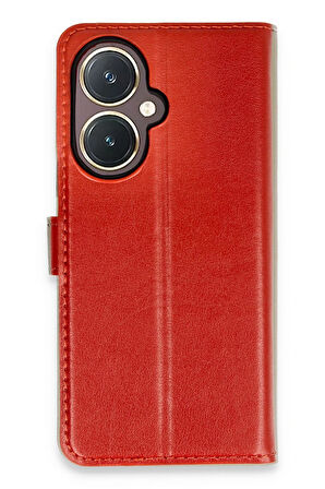 CPT50 Vivo Y27 Kılıf Trend S Plus Kapaklı Kılıf - Kırmızı