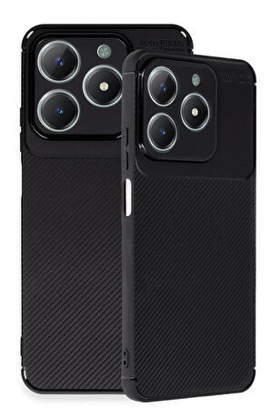 CPT50 Realme C61 Kılıf Auto Focus Karbon Kapak - Siyah