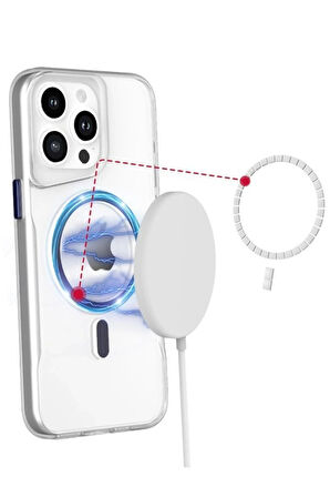 CPT50 iPhone 16 Plus Kılıf PC Poso Magsafe Kapak - Şeffaf
