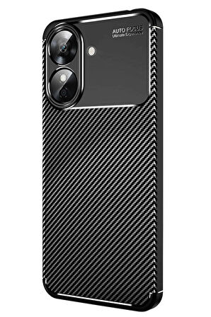 CPT50 Realme Note 60 Kılıf Auto Focus Karbon Kapak - Siyah