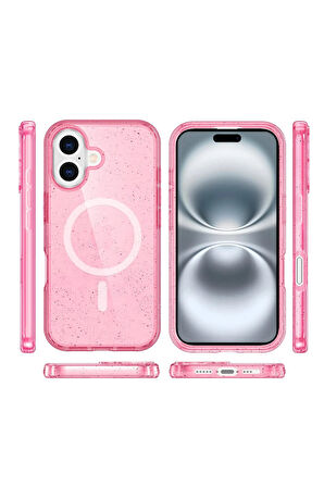 CPT50 iPhone 16 Plus Kılıf Star Magsafe Kapak - Pembe