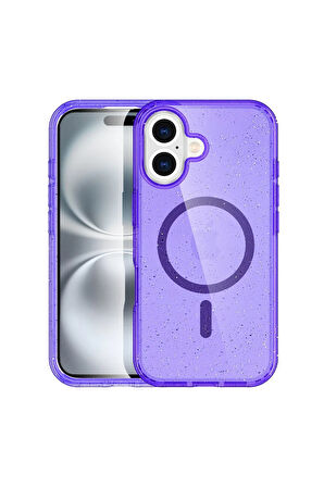 CPT50 iPhone 16 Plus Kılıf Star Magsafe Kapak - Mor