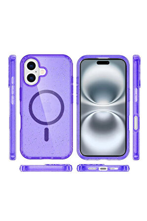CPT50 iPhone 16 Plus Kılıf Star Magsafe Kapak - Mor