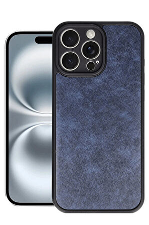 CPT50 iPhone 16 Pro Max Kılıf Aras Deri Kapak - Lacivert