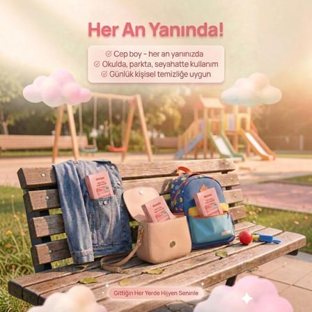 Islak Mendil Hassas Ciltler için Cep Boy Çocuk ve Yetişkinler Kokulu 8’li Paket