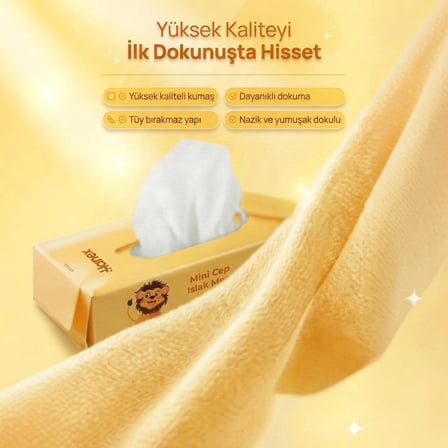 Islak Mendil Hassas Ciltler için Cep Boy Çocuk ve Yetişkinler Kokulu 8’li Paket