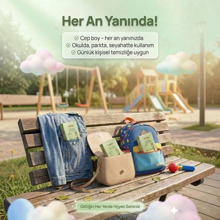 Islak Mendil Hassas Ciltler için Cep Boy Çocuk ve Yetişkinler Kokulu 8’li Paket