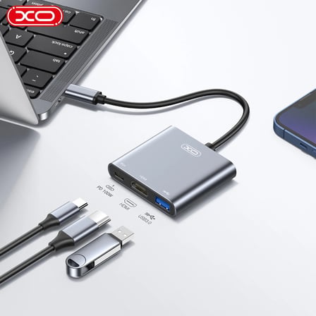 Premium Ofis Donanım Aktarım HUB011 Type-C 3 in 1 Çoklayıcı Docking Station 100W 4K