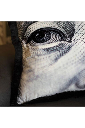 Benjamin Franklin Kadife Yastık - (DOLGU BONCUK ELYAF, ULUSLARARASI YIKAMA VE SOLMAMA SERTİFİKASI)