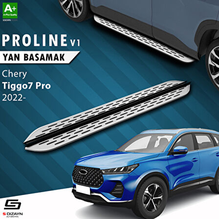 S-Dizayn Chery Tiggo7 Pro OEM Still Pro V1 Aluminyum Yan Basamak 183 Cm 2022 Üzeri A+ Kalite