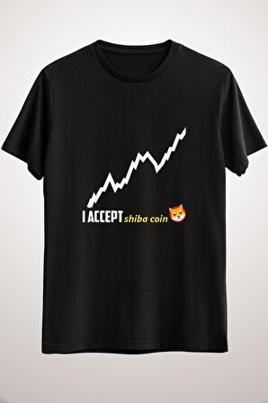 Unisex Siyah Accept Shiba Coin Millionaire Digital Cryptocurrency Humor Long Sleeve T-shirt