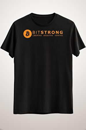 Unisex Siyah Bit Strong Essential T-shirt