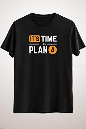 Unisex Siyah Bitcoin - It&#x27;s Time For Plan B - Bitcoin Crypto Essential T-shirt