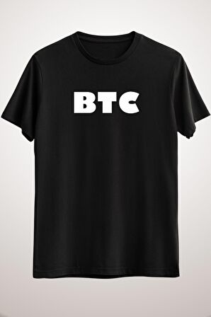 Unisex Siyah Bitcoin Btc Classic T-shirt