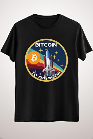 Unisex Siyah Bitcoin Cryptocurrency Space Badge Classic . Essential T-shirt