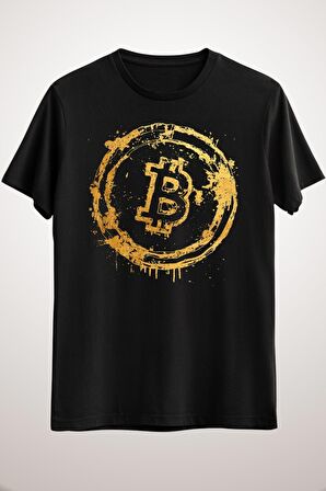Unisex Siyah Bitcoin Gold Essential T-shirt