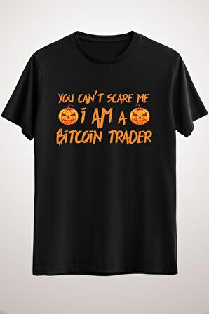 Unisex Siyah Bitcoin Halloween Costume Cryptocurrency Blockchain Pumpkin Classic T-shirt