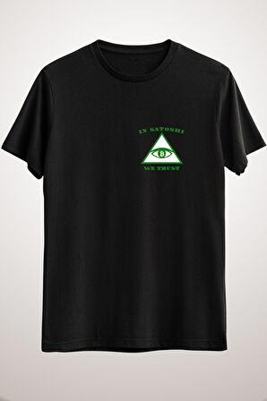 Unisex Siyah Bitcoin In Satoshi Nakamoto We Trust Cryptocurrency Essential T-shirt