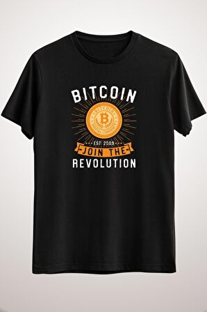 Unisex Siyah Bitcoin Join The Revolution (white) Essential T-shirt