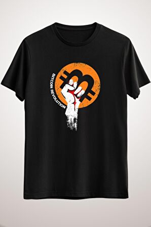Unisex Siyah Bitcoin Logo Cryptocurrency Essential T-shirt