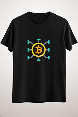Unisex Siyah Bitcoin Money Money Classic T-shirt