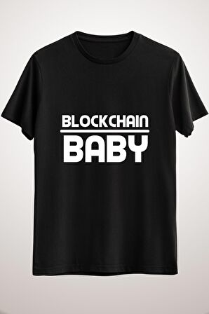 Unisex Siyah Blockchain Baby Crypto Cryptocurrency Gift Idea Classic T-shirt