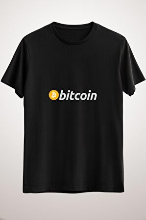 Unisex Siyah Blockchain Cryptocurrency Black Bitcoin Logo Nice Gift Essential T-shirt