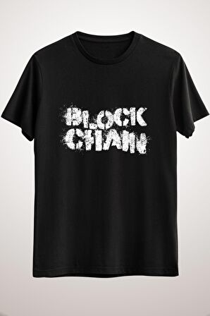 Unisex Siyah Blockchain Cryptocurrency Essential T-shirt