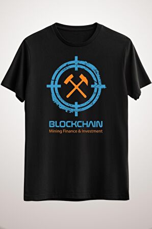 Unisex Siyah Blockchain Typography. Cryptocurrency Lover Gift Essential T-shirt