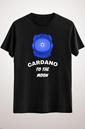 Unisex Siyah Cardano To The Moon Classic T-shirt