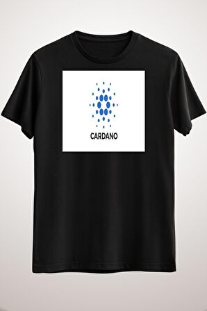Unisex Siyah Cardano. Classic T-shirt