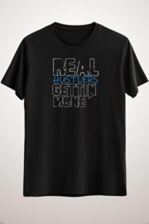 Unisex Siyah Copy Of Real Hustlers Gettın Money Active T-shirt