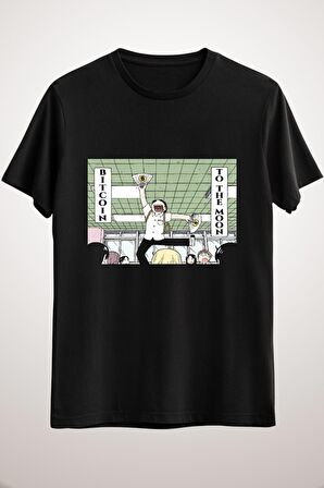 Unisex Siyah Crypto Bıtcoın Anıme Classic T-shirt