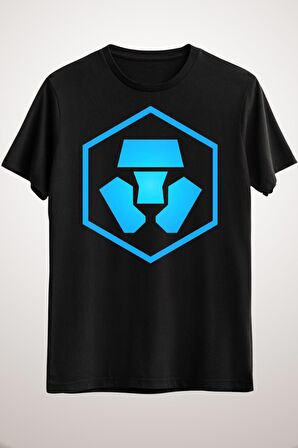 Unisex Siyah Crypto Com Essential T-shirt