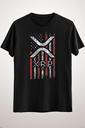 Unisex Siyah Crypto Currency - Xrp Cryptocurrency - American Flag - Xrp . Essential T-shirt