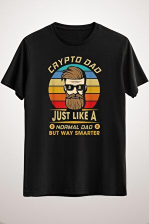 Unisex Siyah Crypto Dad Men Cryptocurrency Father Btc Hodler Vintage Long Sleeve T-shirt