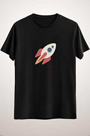 Unisex Siyah Crypto To The Moon Classic T-shirt