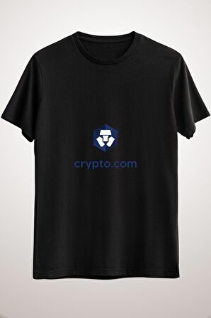 Unisex Siyah Crypto.com Classic T-shirt