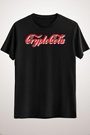 Unisex Siyah Cryptocola Essential T-shirt