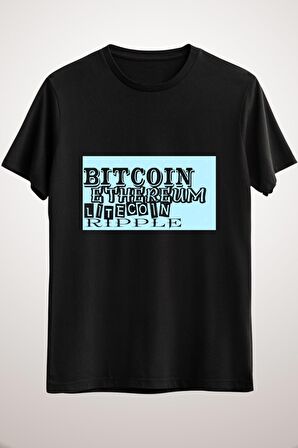 Unisex Siyah Cryptocurrency Classic T-shirt