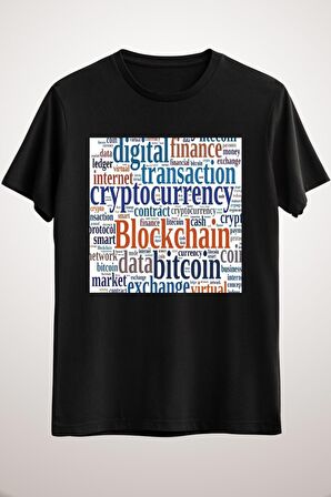 Unisex Siyah Cryptocurrency Classic T-shirt