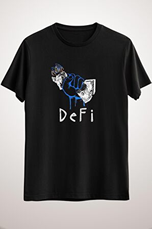 Unisex Siyah Cryptocurrency Defi Bitcoin Classic T-shirt