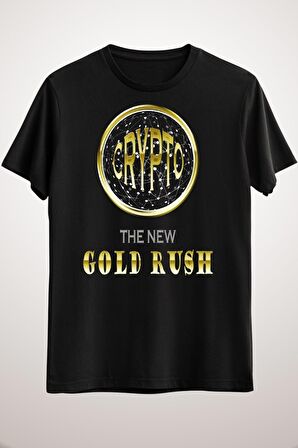 Unisex Siyah Cryptocurrency The New Gold Rush Logo. Classic T-shirt