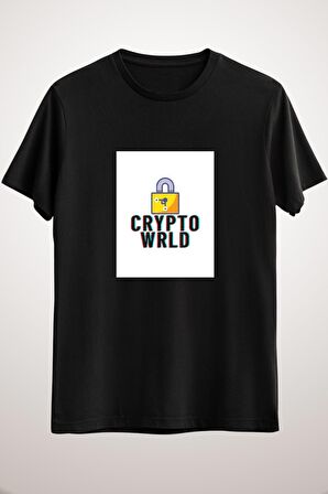 Unisex Siyah Cryptowrld Classic T-shirt
