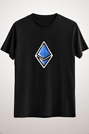 Unisex Siyah Cute Ethereum Classic T-shirt