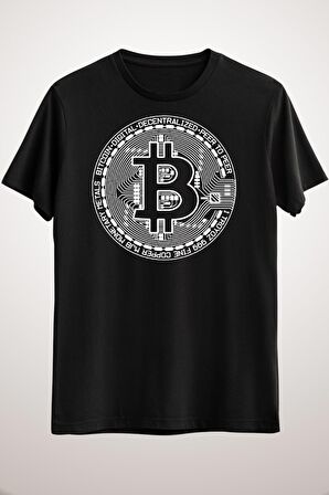 Unisex Siyah Bitcoin Classic T-shirt