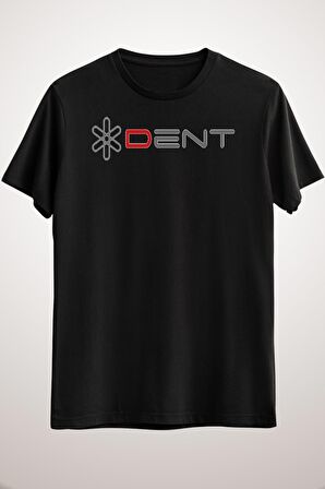 Unisex Siyah Dent Classic T-shirt