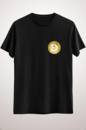 Unisex Siyah Dogecoin Crypto Classic T-shirt