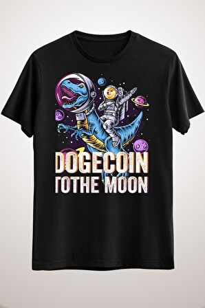 Unisex Siyah Dogecoin In The Moon Classic T-shirt