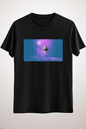 Unisex Siyah Eth Astronaut Classic T-shirt